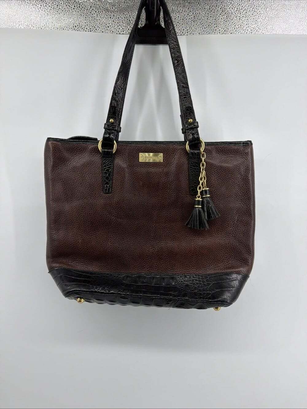 Brahmin Medium Asher Leather Malbec Autumn Tuscan Tote Shoulder Handbag Pebbled
